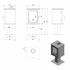 Kép 4/4 - KRATKI KOZA K5 S KANDALLÓKÁLYHA LÁBAZATTAL 150mm 7kW