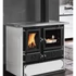 Kép 1/9 - LA NORDICA ROSA STEEL FEHÉR FATÜZELÉSŰ SPARHELT KŐ BURKOLATTAL